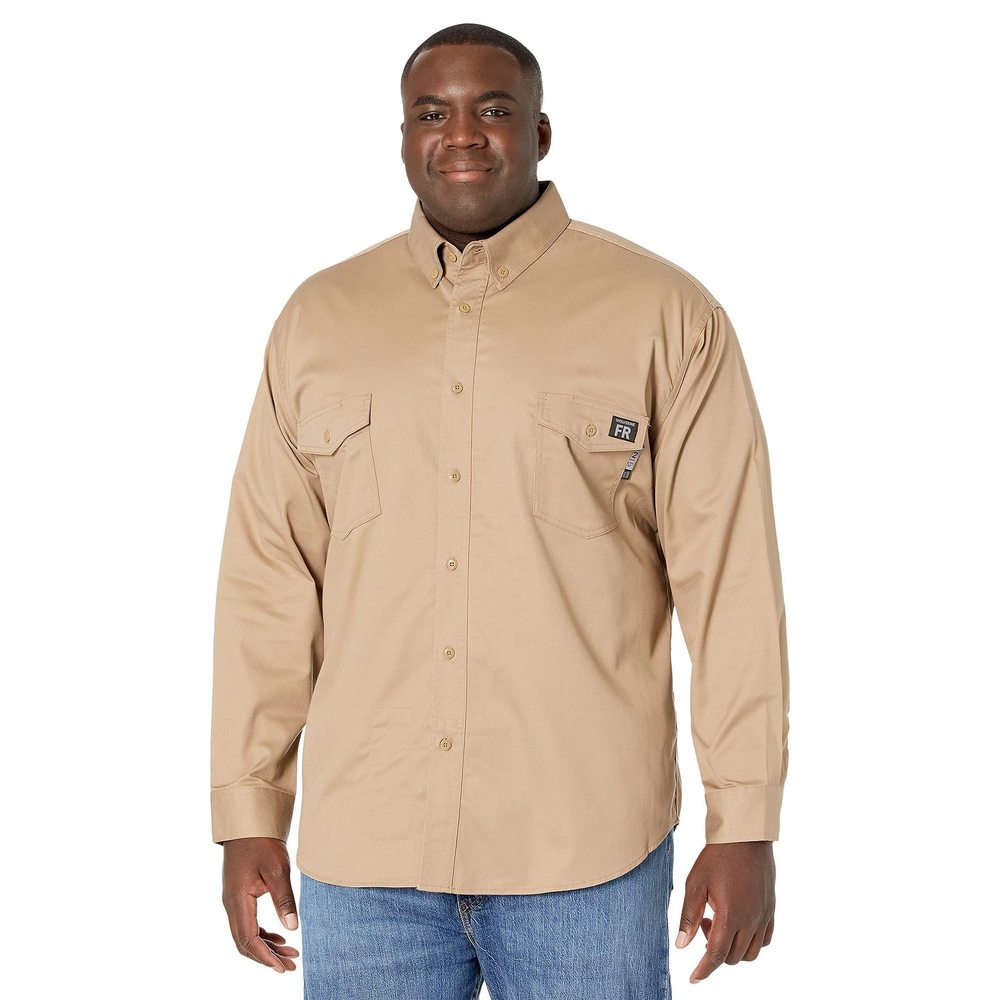 Wolverine Big & Tall Flame Resistant Twill Shirt Khaki 3XT